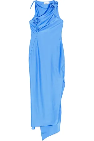 COPERNI Floral-appliqué asymmetric maxi dress