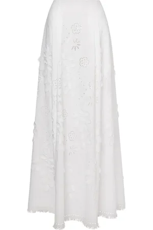 Alberta Ferretti Floral embroidered skirt