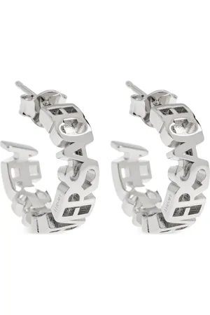 VERSACE Logo-lettering hoop earrings