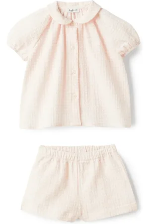 Il gufo Gingham-pattern shorts set