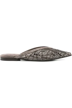 Brunello Cucinelli Sequin-embellished flat mules