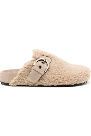 James Perse Faux-shearling slippers