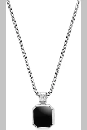 Nialaya Square onyx pendant chain necklace