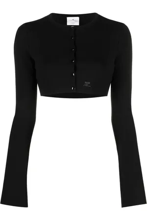 Courrèges Cropped fine-knit cardigan