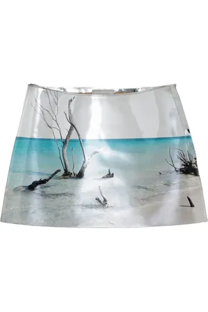 Prada High-shine leather mini skirt