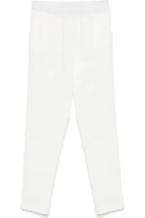 Ermanno Firenze Logo-waistband straight-leg trousers