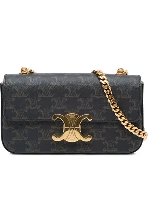 Céline 2021 Triomphe Coated Canvas Claude Chain shoulder bag