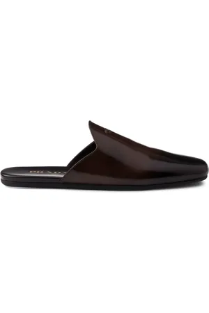 Prada Brushed-leather slippers