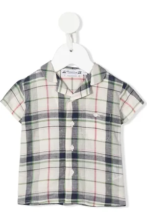 BONPOINT Plaid pattern button-up shirt