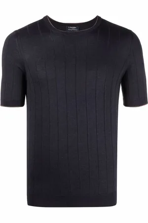 BARBA Ribbed-knit silk T-Shirt
