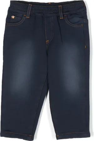 VERSACE Medusa Head plaque mid-rise straight-leg jeans