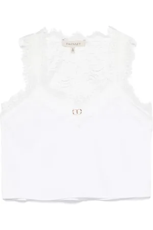 Twin-Set Lace-trim tank top