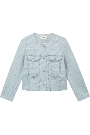 B+AB Round neck tweed jacket