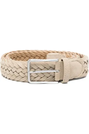 CANALI Braided suede belt