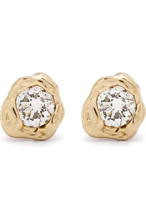 Fie Isolde 14K yellow medium Alfa diamond earrings