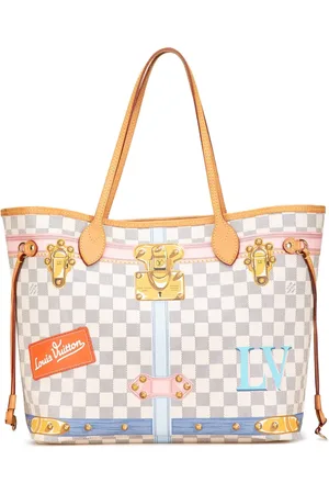 LOUIS VUITTON 2018 Damier Azur Summer Trunks Neverfull MM tote bag