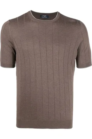 BARBA Ribbed-knit cotton T-Shirt
