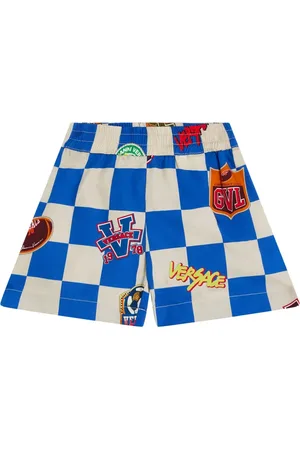 VERSACE Varsity-print cotton shorts