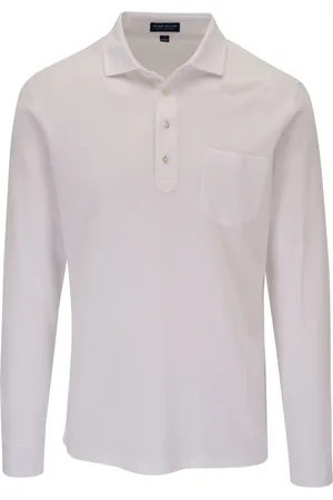 Peter Millar Long-sleeve cotton-cashmere polo shirt