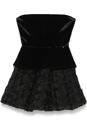 NISSA Floral-appliqué mini dress
