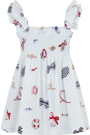 Lapin House Bow-print cotton dress