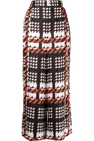 BIYAN Checked wide-leg trousers