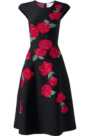 Carolina Herrera Floral-jacquard midi dress