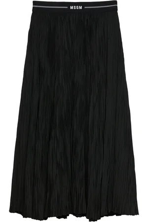 Msgm Logo-waistband midi skirt
