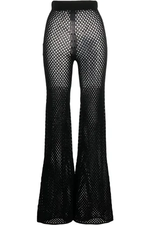 LANEUS Semi-sheer open-knit trousers