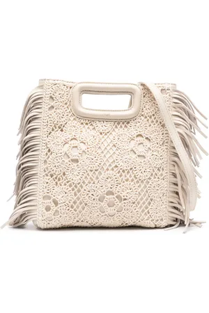 Maje M crochet knit tote bag