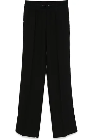 Ermanno Firenze Logo-waistband straight-leg trousers