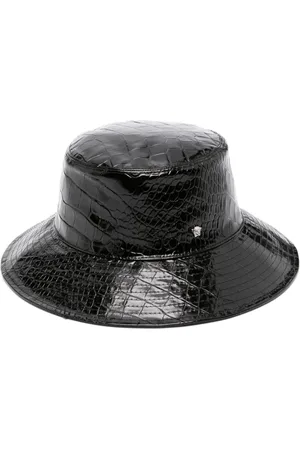 VERSACE Crocodile-embossed leather bucket hat
