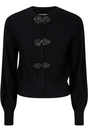 Emporio Armani Jewel-detail textured cardigan