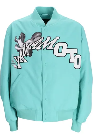 Y-3 Logo-print baseball-collar varsity jacket