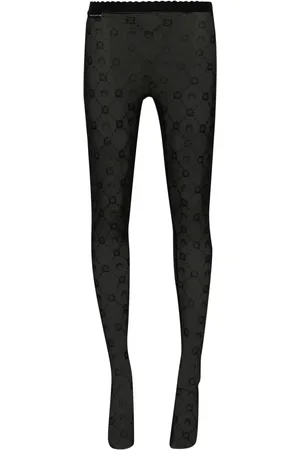 Marine Serre Moon-embroidered mesh tights