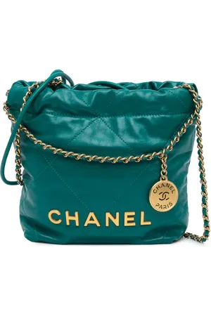 CHANEL 2021-2024 Mini Shiny Calfskin 22 Handbag satchel