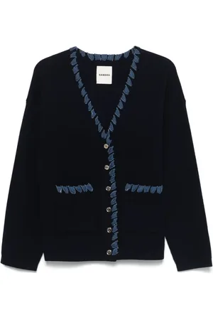 Sandro Denim-trim cardigan