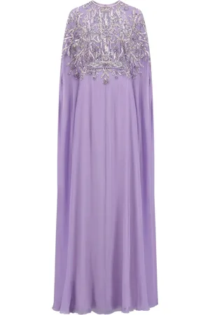 Dina Melwani Embellished chiffon gown
