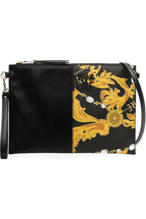 VERSACE Barocco-print logo-plaque clutch bag