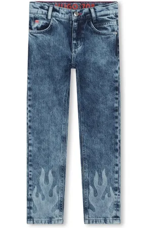 HUGO BOSS Flame-print stretch jeans