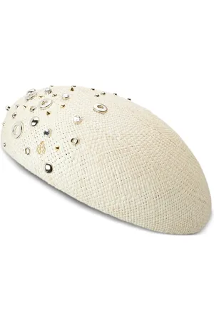 Le Mont St Michel Emily rhinestone-embellished straw beret