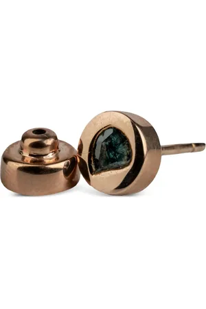PARTS OF FOUR 18K rose gold-plated sterling silver small stud blue diamond earring