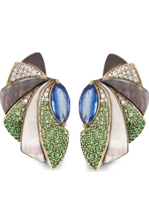 Ananya 18kt yellow Demi Mogra multi-stone ear cuffs