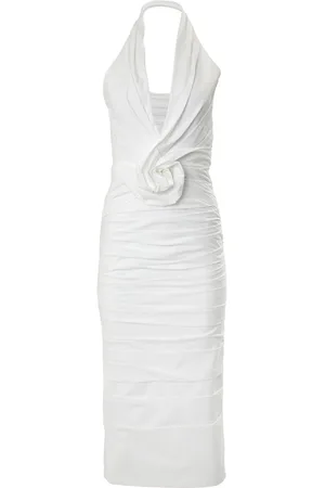Carolina Herrera Twisted flower halterneck dress