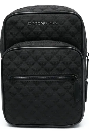Emporio Armani Logo-lettering monogram-jacquard backpack