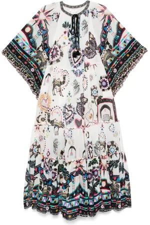Camilla Wide-sleeve gathered maxi dress