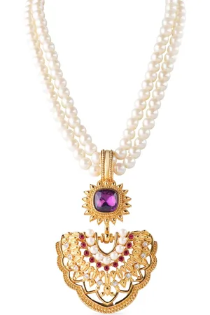 Susan Caplan 1990s Jhaveri faux-pearl necklace and earrings set