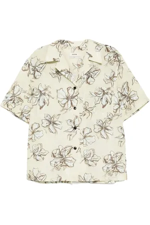 SYSTEM Flower-printed bowling shirt