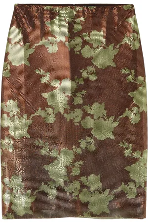 VERSACE Wild Roses A-Line midi skirt