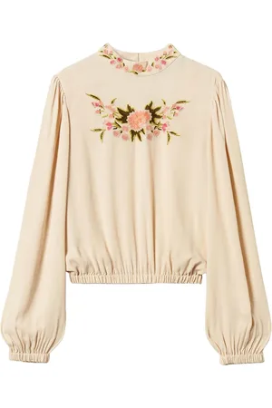 Twin-Set Floral-embroidered blouse